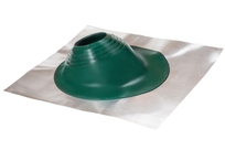 Проходной элемент (мастер флеш) угловой №2 (180-280мм) +240 силиконовый (металлический неокрашенный фланец) зеленый