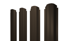 Штакетник П-образный A фигурный Grand Line 0,5 Rooftop Бархат RR 32 темно-коричневый