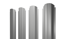 Штакетник П-образный A фигурный Grand Line 0,45 PE RAL 9006 бело-алюминиевый