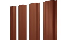 Штакетник П-образный A с прямым резом Grand Line 0,45 Drap RAL 8004 терракота