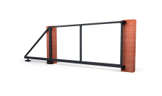 Ворота откатные Жалюзи крепление к кирпичному столбу 2,0х3,5 RAL 7024