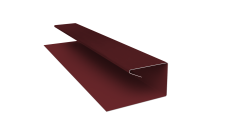 Планка П-образная завершающая сложная (КД) 0,45 PE-Double с пленкой RAL 3005 красное вино (2м)