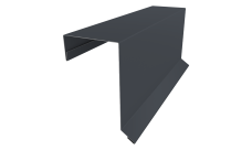 Планка торцевая кровельная фальц 65х97 Grand Line 0,45 PE-Double с пленкой RAL 7024 мокрый асфальт (2м)