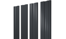 Штакетник Твин с прямым резом Grand Line 0,5 PurPro Matt 275 RAL 7024 мокрый асфальт