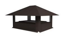 Дымник на трубу 520х390мм 0,45 Drap с пленкой RR 32 темно-коричневый