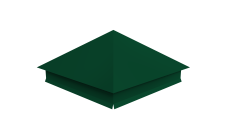 Колпак на столб 390х390мм с отливом 0,5 Satin с пленкой RAL 6005 зеленый мох