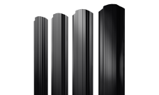 Штакетник Прямоугольный фигурный Grand Line 0,45 ПЭ двухсторонний RAL 9005 черный