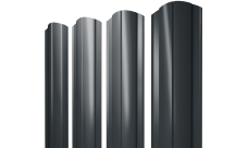 Штакетник Круглый фигурный Grand Line 0,45 PE RAL 7016 антрацитово-серый