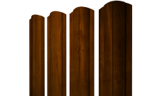 Штакетник Круглый фигурный Grand Line 0,45 Принт Премиум Золотой дуб насыщенный Фреш TwinColor