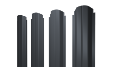 Штакетник П-образный A фигурный 0,45 PE lite RAL 7024 мокрый асфальт