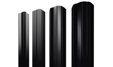 Штакетник М-образный A фигурный Grand Line 0,45 Drap ST RAL 9005 черный