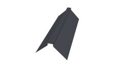 Планка конька плоского 115х30х115 0,45 Drap ST lite RAL 7024 мокрый асфальт (3м)