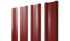 Штакетник М-образный A с прямым резом Grand Line 0,5 Satin RAL 3011 коричнево-красный