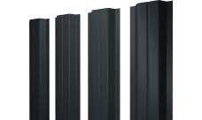 Штакетник П-образный A с прямым резом Grand Line 0,5 Satin Matt TX RAL 7016 антрацитово-серый