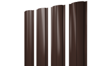 Штакетник Полукруглый Slim с прямым резом Grand Line 0,45 Drap-double TX RAL 8017 шоколад