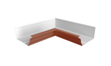 Угол желоба со сварным швом внутренний Vortex Project 210мм RAL 8004 терракота