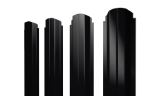 Штакетник П-образный A фигурный Grand Line 0,45 Drap ST RAL 9005 черный