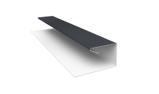 Планка П-образная завершающая сложная Корабельная Доска Grand Line 0,5 PurPro с пленкой RAL 7024 мокрый асфальт (2м)