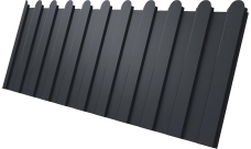 Профнастил С8A v02 фигурный Grand Line 0,5 PurPro с пленкой RAL 7024 мокрый асфальт