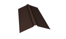 Планка конька прямоугольного 150х30х150 0,5 Satin с пленкой RAL 8017 шоколад (3м)