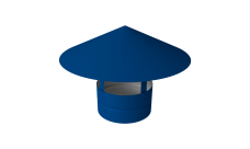 Дымник на трубу круглый d130 0,5 Satin с пленкой RAL 5005 сигнальный синий