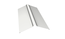 Планка конька прямоугольного 150х30х150 0,5 Satin с пленкой RAL 9003 сигнальный белый (2м)