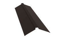 Планка конька плоского 150х40х150 Grand Line 0,45 PE-Double с пленкой RR 32 темно-коричневый (2м)