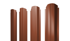 Штакетник П-образный A фигурный Grand Line 0,5 Satin Matt RAL 8004 терракота