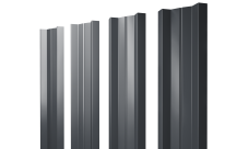 Штакетник М-образный A с прямым резом Grand Line 0,5 Satin Matt RAL 7024 мокрый асфальт