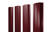 Штакетник П-образный A с прямым резом Grand Line 0,5 Satin Matt TX RAL 3005 красное вино