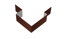 Угол внешний асимметричный фибросайдинга Grand Line 0,5 Satin с пленкой RAL 8017 шоколад (3м)