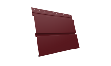 Софит металлический Квадро Брус Grand Line без перфорации 0,5 Satin с пленкой RAL 3005 красное вино