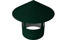 Дымник на трубу круглый d220 0,5 Satin с пленкой RAL 6005 зеленый мох