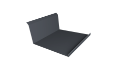 Планка примыкания нижняя 20х122х260х15 Grand Line 0,45 PE-Double с пленкой RAL 7024 мокрый асфальт (2м)