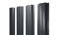 Штакетник П-образный A с прямым резом Grand Line 0,5 Satin Matt TX RAL 7024 мокрый асфальт