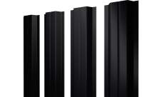 Штакетник П-образный A с прямым резом Grand Line 0,45 Drap-double TX RAL 9005 черный