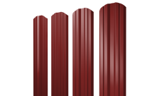 Штакетник Твин фигурный Grand Line 0,45 PE RAL 3011 коричнево-красный