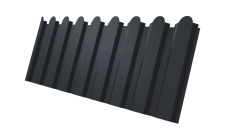 Профнастил С20A фигурный Grand Line 0,45 Drap RAL 7024 мокрый асфальт