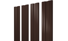 Штакетник Twin с прямым резом 0,45 Drap RAL 8017 шоколад