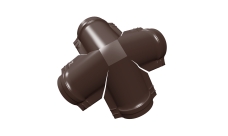 Четверник конька малого полукруглого 0,5 Satin с пленкой RAL 8017 шоколад