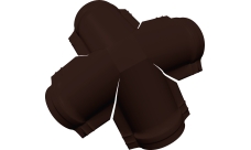 Четверник конька малого полукруглого Grand Line 0,5 Satin с пленкой RAL 8017 шоколад