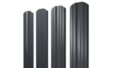 Штакетник Twin фигурный Grand Line 0,45 Drap TX RAL 7024 мокрый асфальт