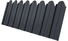 Профнастил C10A фигурный Grand Line 0,45 Drap TwinColor RAL 7024 мокрый асфальт