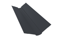 Планка ендовы верхней фигурной 100х100 Grand Line 0,5 Atlas X с пленкой RAL 7024 мокрый асфальт (2м)