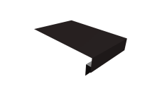 Планка околооконная сложная 250х50х18 (j-фаска) Grand Line 0,5 Rooftop Бархат RAL 9005 черный (3м)