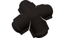 Четверник конька малого полукруглого Grand Line 0,5 Rooftop Бархат с пленкой RR 32 темно-коричневый