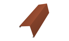 Декоративная накладка на столб универсальная угловая 62х55 для забора жалюзи Grand Line 0,45 PE RAL 8004 терракота (3м)