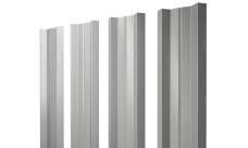 Штакетник М-образный A с прямым резом Grand Line 0,5 Satin RAL 9006 бело-алюминиевый