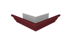 Угол желоба со сварным швом наружный Vortex Lite 130мм RAL 3005 красное вино