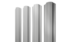 Штакетник Прямоугольный фигурный 0,45 PE RAL 9006 бело-алюминиевый